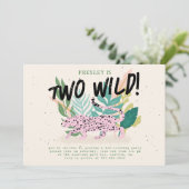 Twee Wild Party Dieren Kids Verjaardag Uitnodiging (Staand voorkant)