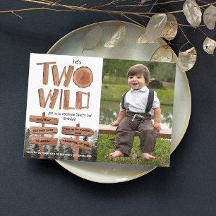 Twee Wild Rustic Woodland Foto Kaart