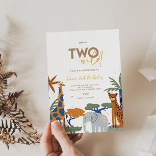TWEE Wild Safari 2e verjaardag uitnodiging