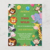 Twee Wild Safari 2e verjaardag uitnodiging (Voorkant)