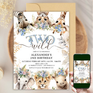 TWEE WILD   Safari Jungle Dieren 2e Verjaardag Jon Kaart