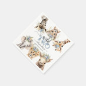 Twee Wild Safari Oerwoud Boy 2e Verjaardags Servet (Hoek)