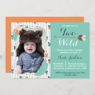 Twee Wild Tribal Tweede Dag Foto Uitnodiging