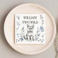 Twee Wild wolf thema verjaardagsfeestje gedrukt
