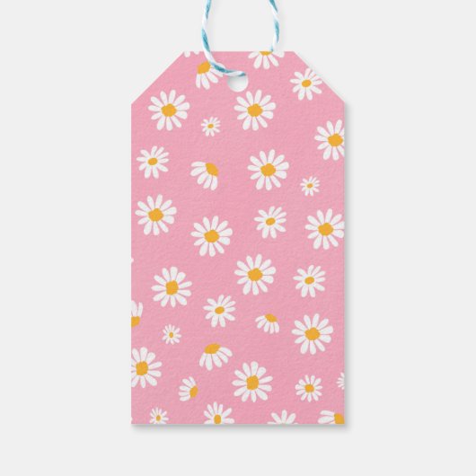 Twee Wilde 2de verjaardag Boho Retro Daisy Cadeaulabel (Achterkant)