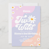 Twee Wilde 2e verjaardag Boho Floral Daisy Kaart (Voorkant)