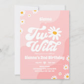 Twee Wilde 2e verjaardag Boho Floral Daisy Kaart (Voorkant)
