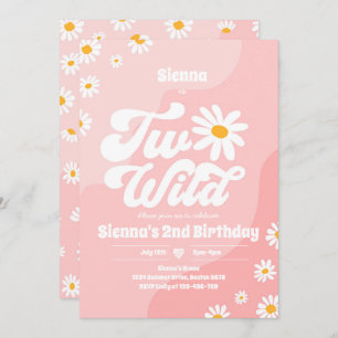 Twee Wilde 2e verjaardag Boho Floral Daisy Kaart