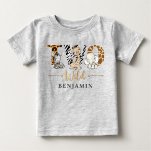 Twee Wilde 2e verjaardag Oerwoud Baby T-Shirt