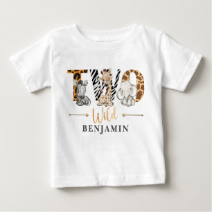 Twee Wilde 2e verjaardag Oerwoud Baby T-Shirt