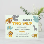 Twee wilde 2e verjaardag safaridieren Schattige Kaart (Staand voorkant)