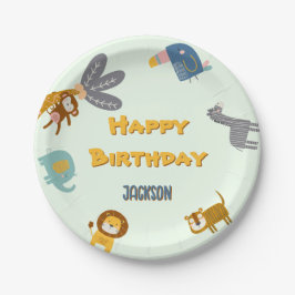 Twee wilde 2e verjaardag safaridieren Schattige Papieren Bordje