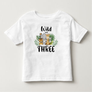 Twee Wilde 3rd Birthday Oerwoud Safari Cute Kinder Shirts