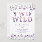 Twee wilde bloemen tweede verjaardag uitnodiging (Voorkant)