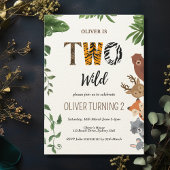 Twee Wilde Dieren Brieven 2e Verjaardag Kaart