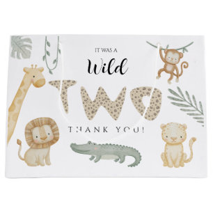 Twee wilde jungle safari dieren 2e verjaardag groot cadeauzakje
