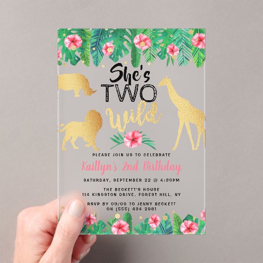 Twee Wilde Meisjes Tweede Dag Partij Acryl Uitnodigingen (Insitu (Draagbaar))