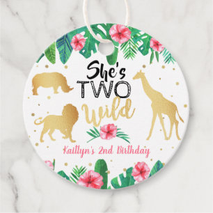 Twee Wilde Meisjes Tweede Verjaardag Party Favor T Bedankjes Labels