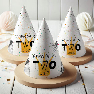 Twee Wilde Moderne Eenvoudige Feestbeest Feesthoedjes