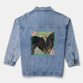 Twee wilde Mustangs die affectie denim jas tonen Denim Jacket (Achterkant)