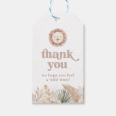 Twee Wilde Neutrale Bladeren Verjaardag Bedankt Cadeaulabel (Voorkant)
