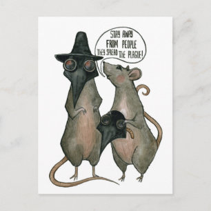 Twee wilde ratten briefkaart
