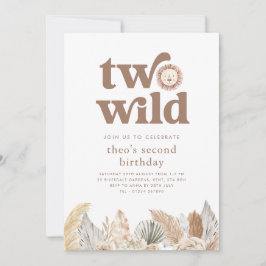 Twee Wilde Retro Neutrale Bladeren Verjaardag Uitn Kaart