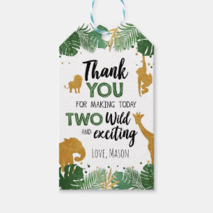 Twee wilde Safari Animals Boy Birthday Favor Gift Cadeaulabel