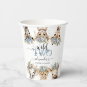 Twee Wilde Safari Dieren Jongen 2e Verjaardag Papi Papieren Bekers (Voorkant)