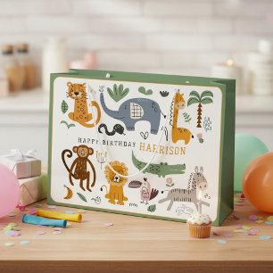 Twee Wilde Safari Verjaardagsdieren Groot Cadeauzakje