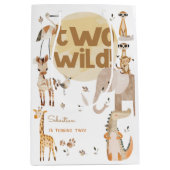 Twee wilde safaridieren kinder tweede verjaardag medium cadeauzakje (Voorkant)