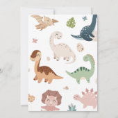 Twee wilde Schattigee dinosaurus 2e verjaardagsfee Kaart (Achterkant)