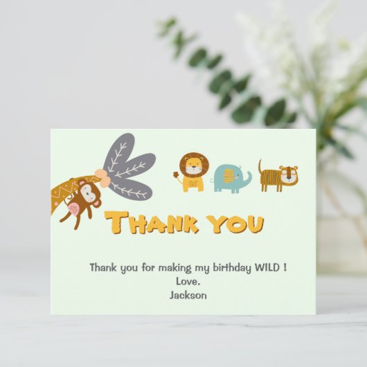 Twee wilde Schattigee safaridieren van de tweede v Bedankkaart (Staand voorkant)