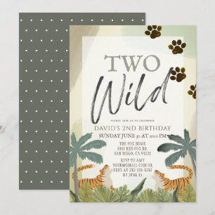 Twee Wilde Tijger Safari Jungle 2de Verjaardag Kaart