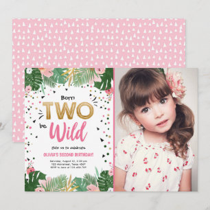 Twee wilde Tropische Safari Gold Girl Tweede verja Kaart