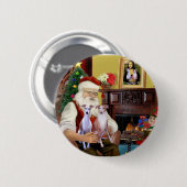 Twee windhonden van Sinterklaas Ronde Button 5,7 Cm (Voorkant /achterkant)