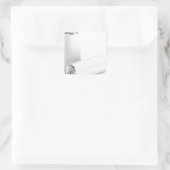 Twee witte blikjes vierkante sticker (Tas)