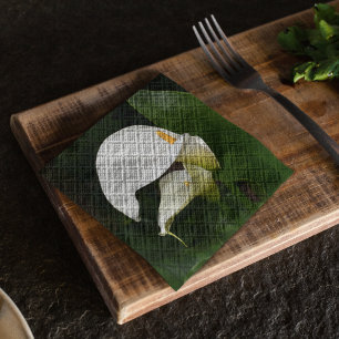 Twee witte Calla Lilies Floral Servet