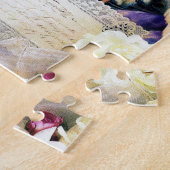 Twee witte doven bloemen legpuzzel (Zijkant)