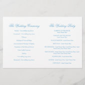 Twee witte duiven blauw ribbon Wedding Programme (Achterkant)