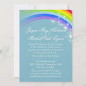 Twee witte duiven regenboog bruiloft blauw grijs u kaart (Achterkant)