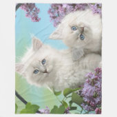 TWEE WITTE KITTENS FLEECE DEKEN (Voorkant)