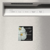 Twee Witte Orchideeën Personal Wedding Magneet (Insitu (Vaatwasser))