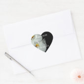 Twee Witte Orchids Persoonlijk Wedden Hart Sticker (Envelop)