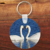 Twee witte Swans vormen het Geheime Teken Sleutelhanger (Voorkant)