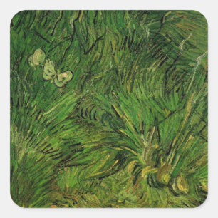 Twee witte vlinders door Vincent van Gogh Vierkante Sticker