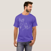 twee witte vrienden vogels t-shirt (Voorkant volledig)