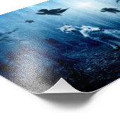 Twee witte wolven in het wild bos foto afdruk (Hoek)