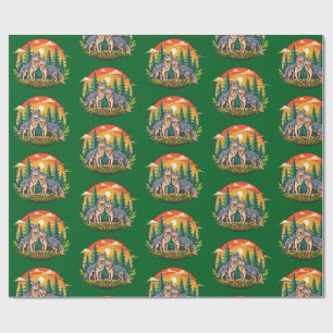 Twee wolven cadeaupapier