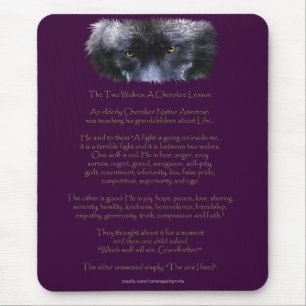 TWEE WOLVEN CHEROKEE TALE Art Mousepad Muismat